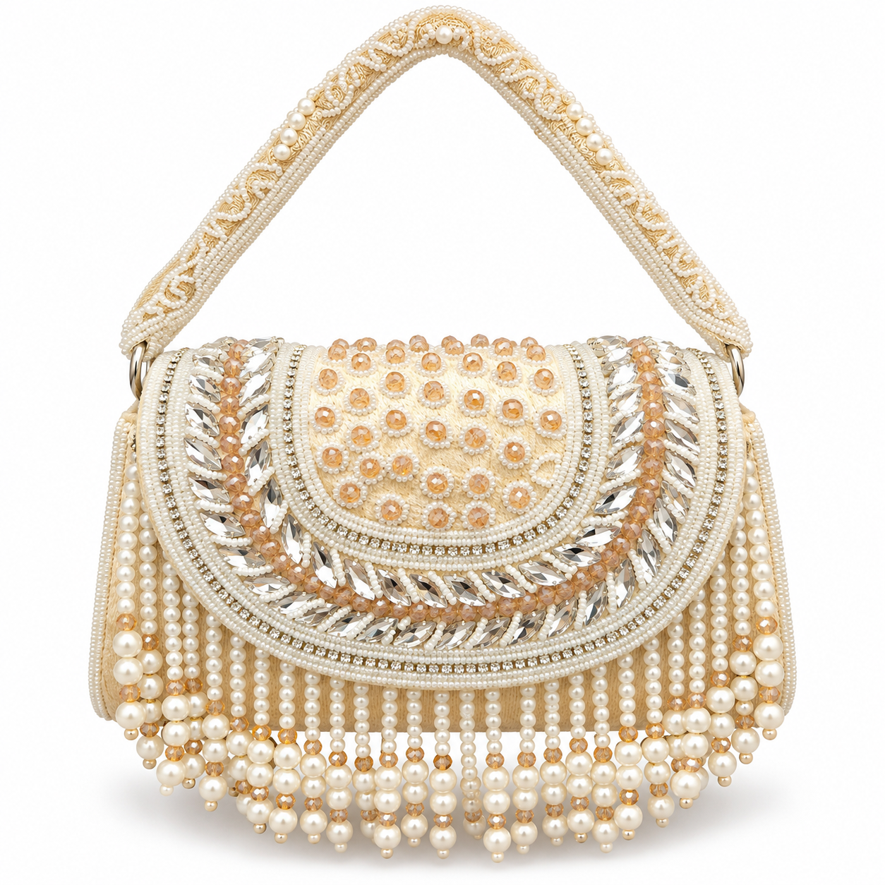 YUREMI Women’s Gold Pearl & Crystal Beaded Handbag 03