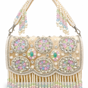 YUREMI Women’s Pearl & Crystal Embellished Bridal Clutch – Gold 04