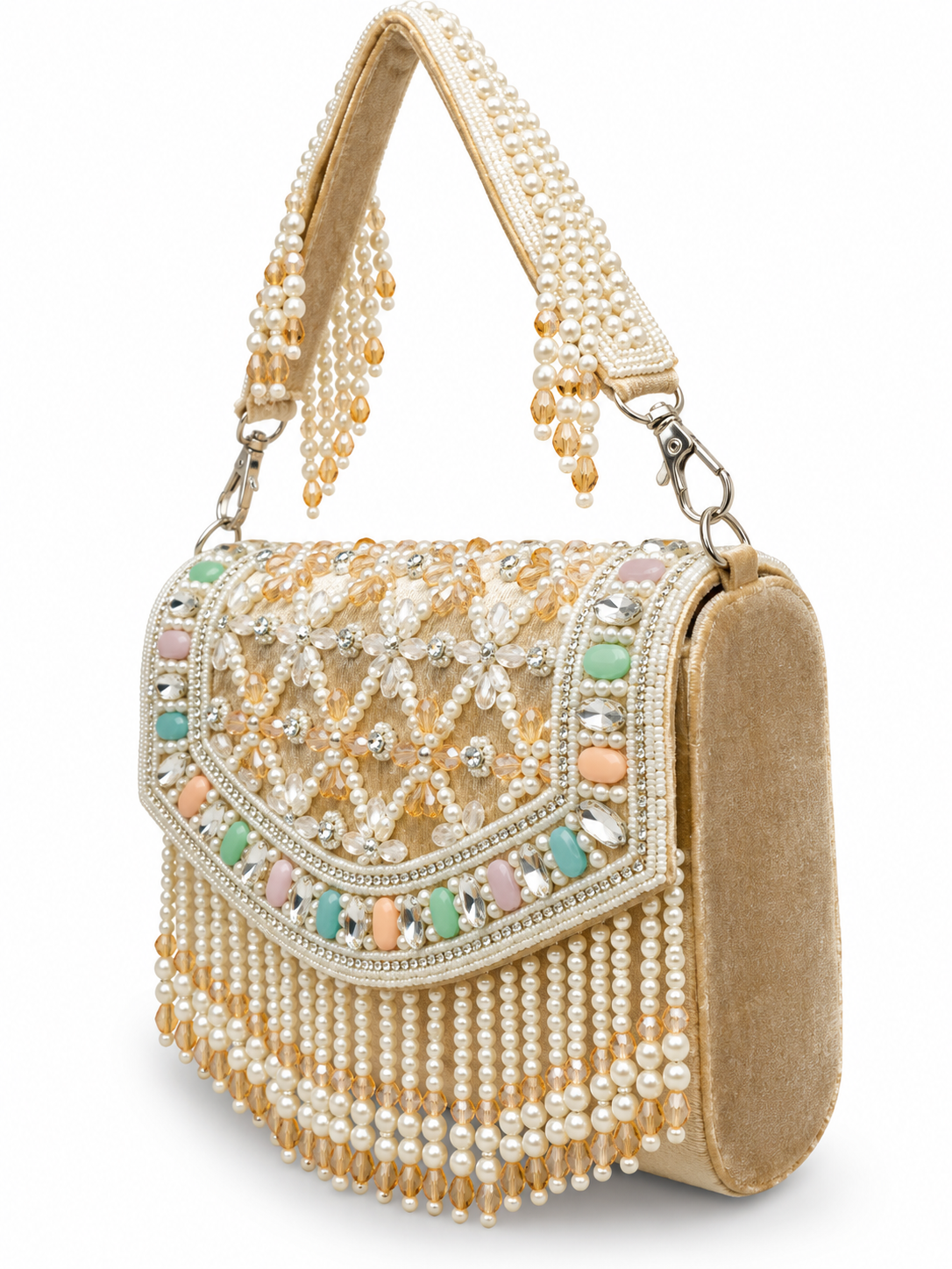 YUREMI Pearl Beaded Embroidered Clutch Bag 06 - Image 3