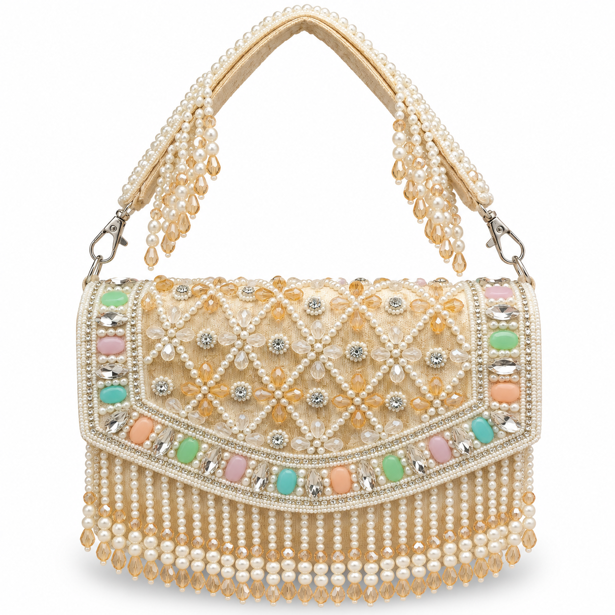 YUREMI Pearl Beaded Embroidered Clutch Bag 06