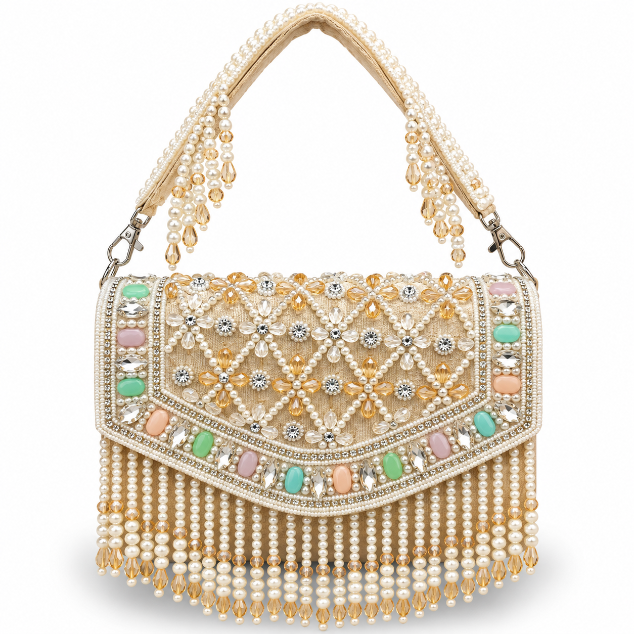 YUREMI Pearl Beaded Embroidered Clutch Bag 06 - Image 4