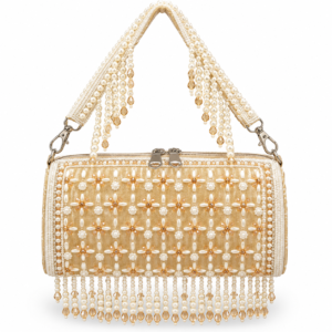 YUREMI Golden Pearl & Crystal Embellished Bridal Clutch Bag 08
