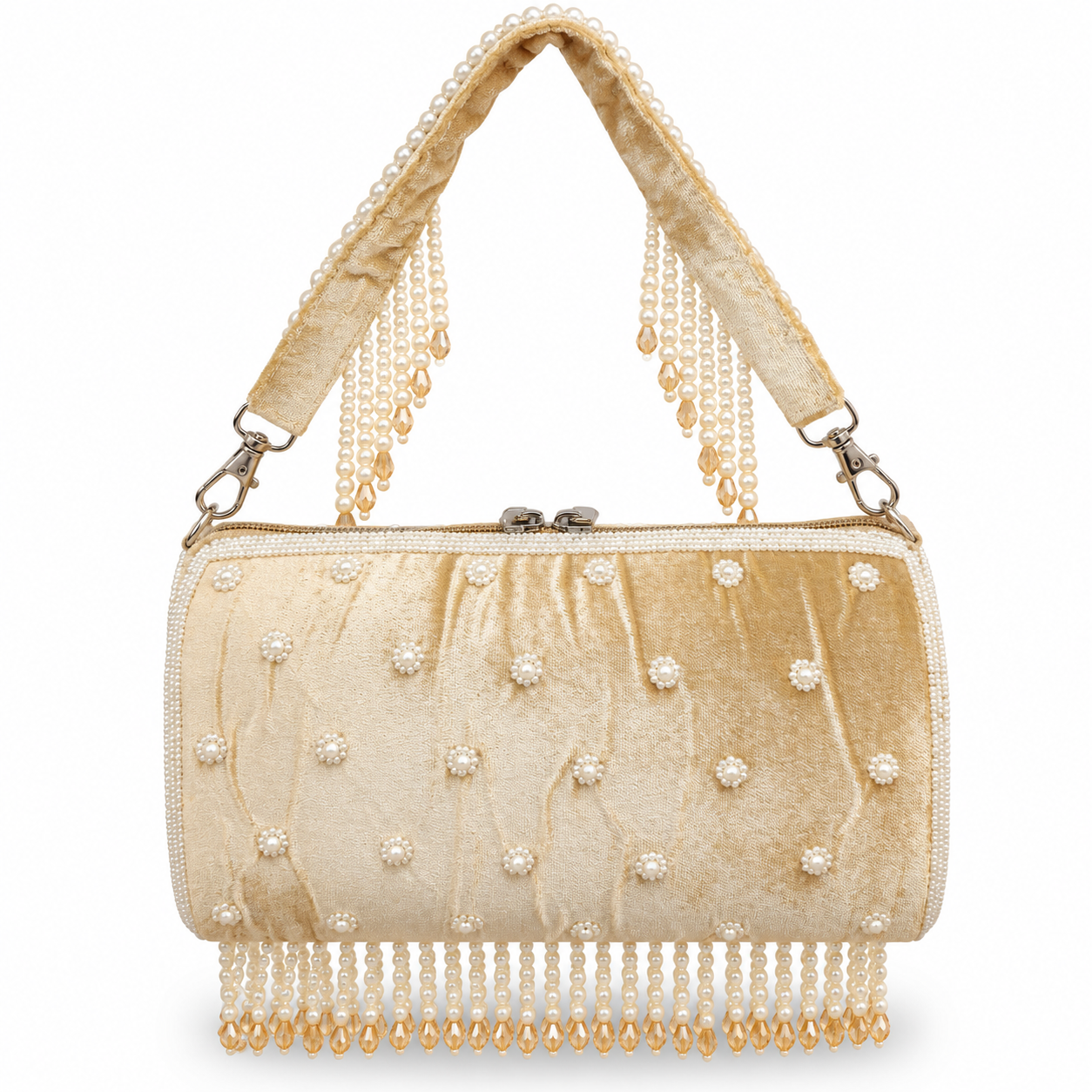 YUREMI Golden Pearl & Crystal Embellished Bridal Clutch Bag 08 - Image 3